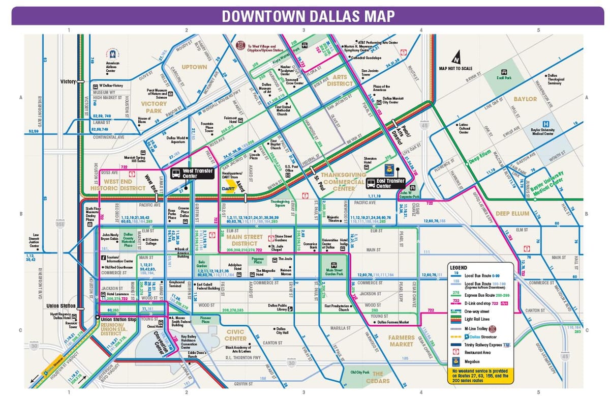 ダラスのバス路線図