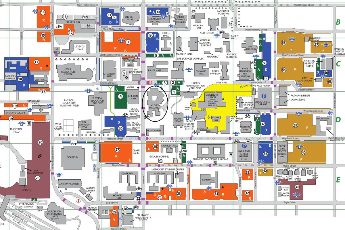 ノーステキサス大学ダラスの地図