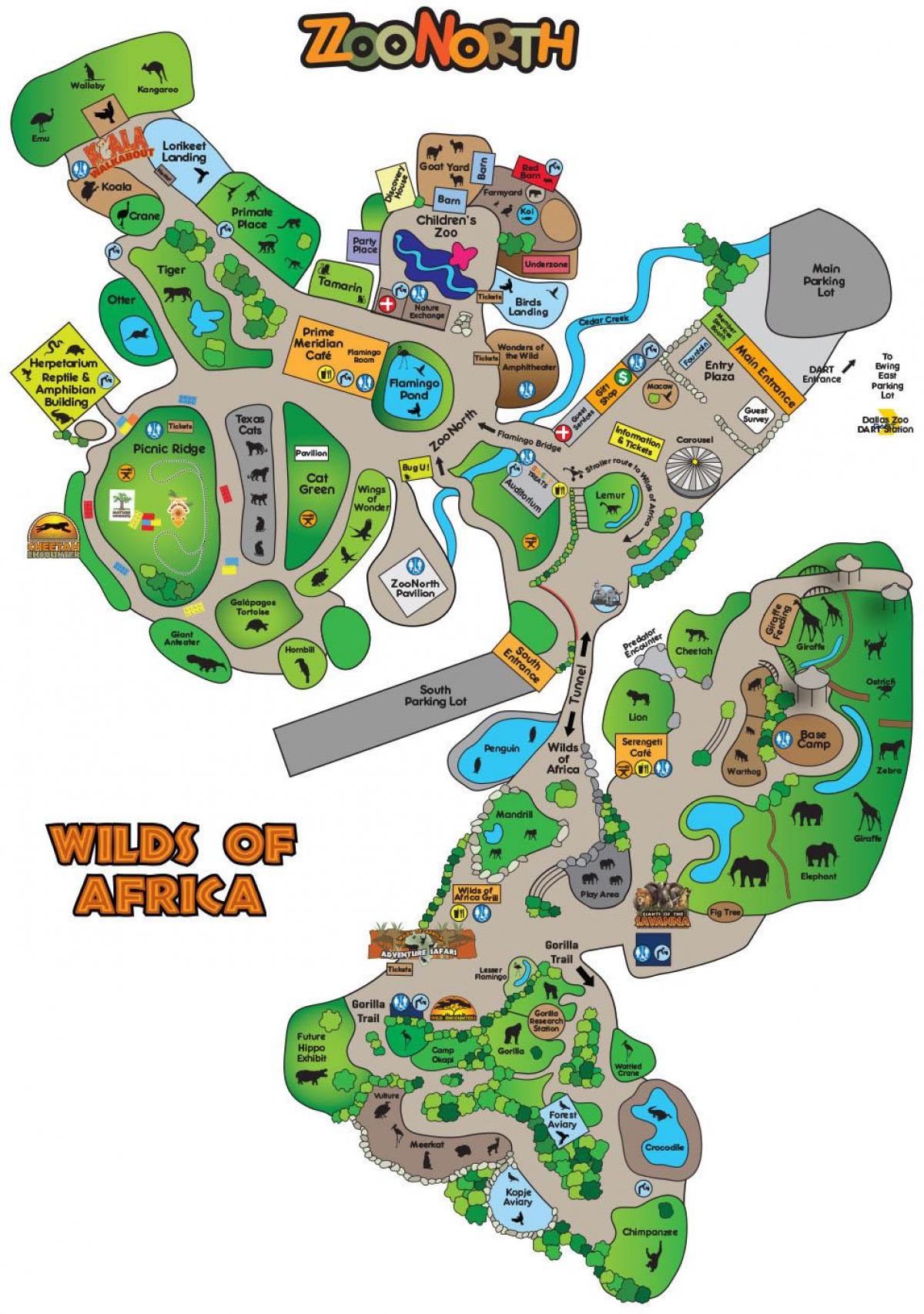地図のダラス動物園