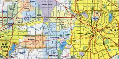 地図の道路-ダラス