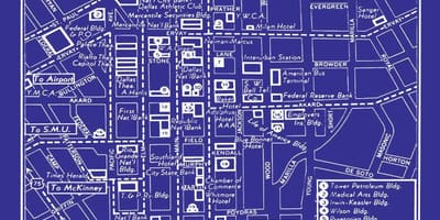 地図のダラスのダウンタウン