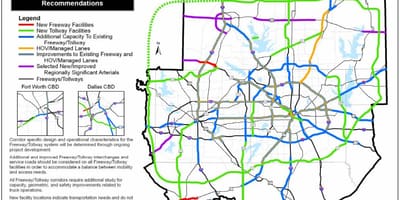 ダラスの有料道路地図
