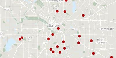 ダラスの犯罪の地図