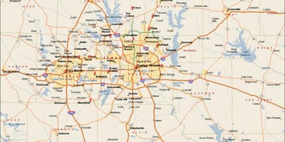ダラスフォートワースmetroplex地図